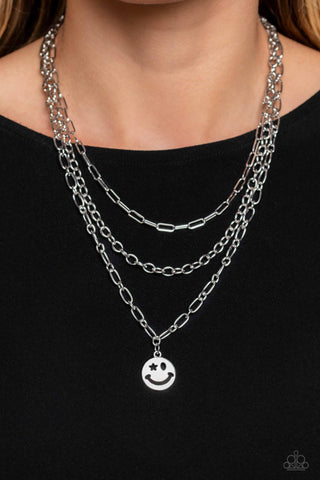 Paparazzi Accessories  - Winking Wanderer - Silver Necklace
