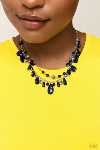 Paparazzi Accessories  - Flirty Flood - Blue Necklace & Earring Set