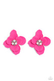 Paparazzi Accessories - Jovial Jasmine  - Pink Flower 🌸 Earring