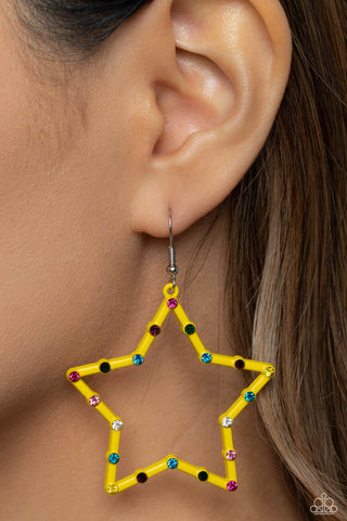 Paparazzi Accessories  - Confetti Craze - Yellow Star ⭐️ Earring