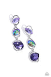 Dimensional Dance - Purple Earring- Paparazzi Accessories