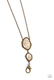 Desert Darling - Brass Lanyard Necklace  - Paparazzi Accessories