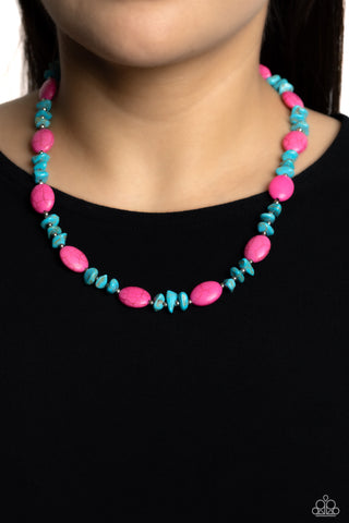 Paparazzi Accessories  - Stone Age Showcase - Pink Necklace