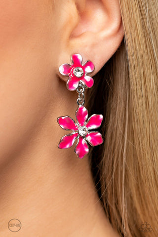Paparazzi Accessories  - Transparent Talent - Pink Clip On Earring