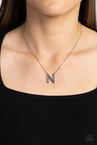 Paparazzi Accessories - Leave Your Initials - Silver - N - Necklace