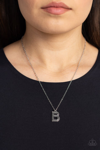 Paparazzi Accessories - Leave Your Initials - Silver - B - Necklace