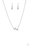 Paparazzi Accessories - INITIALLY Yours - T - White Necklace