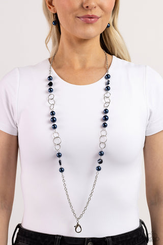 Modest Makeover - Blue Lanyard Necklace  - Paparazzi Accessories