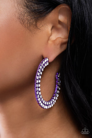 Flawless Fashion - Purple Hoop 💜 Earring - Paparazzi Accessories