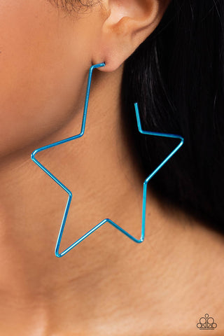 Starstruck Secret - Blue Hoop Earring  - Paparazzi Accessories