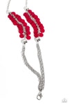 Shell Sensation - Red Lanyard Necklace - Paparazzi Accessories