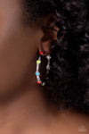 Affectionate Actress - Red Hoop Earring  - Paparazzi Accessories