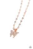 High-Flying Hangout - Rose Gold Butterfly Necklace  - Paparazzi Accessories