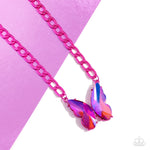 Fascinating Flyer - Pink Butterfly 🦋 Necklace  - Paparazzi Accessories