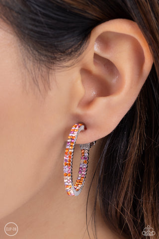 Outstanding Ombré - Orange Clip-on Earring  - Paparazzi Accessories