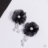 Dripping In Decadence - Black Flower Earring  - Paparazzi Accessories