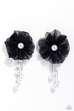 Dripping In Decadence - Black Flower Earring  - Paparazzi Accessories
