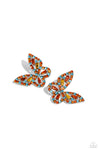 Tilted Takeoff - Orange Butterfly 🦋 Earring  - Paparazzi Accessories
