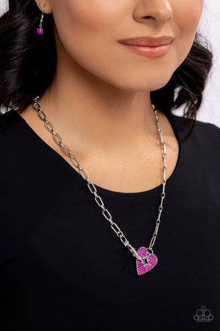 Radical Romance - Pink Heart Necklace  - Paparazzi Accessories
