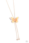 Suspended Shades - Rose Gold Butterfly Necklace  - Paparazzi Accessories