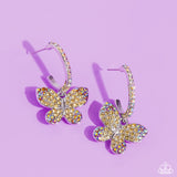 Whimsical Waltz - Yellow Butterfly 🦋 Earring  - Paparazzi Accessories