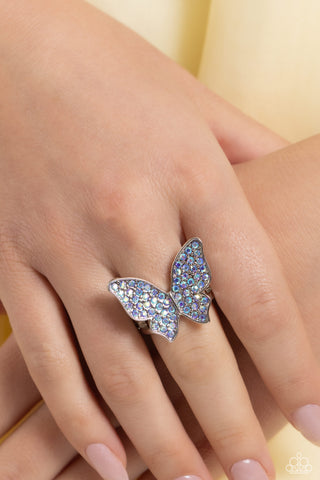 High Time - Blue Butterfly 🦋 Ring  - Paparazzi Accessories