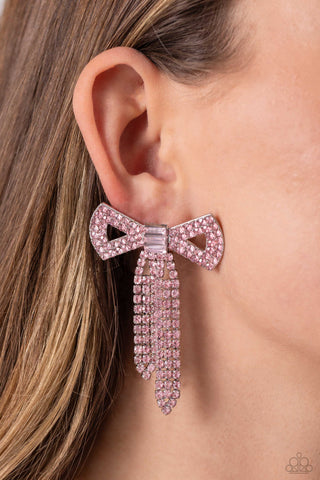 Just BOW With It - Pink Earring 💗  - Paparazzi Accessories
