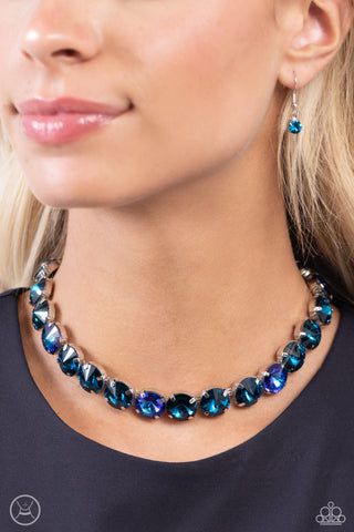 Alluring A-Lister - Blue Choker Necklace  - Paparazzi Accessories