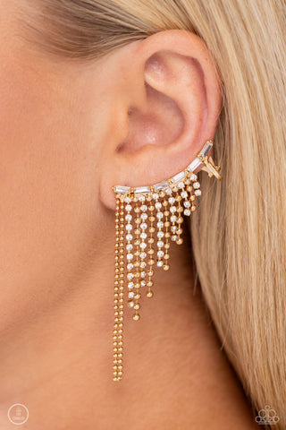 Tapered Tease - Gold Ear Crawler  - Paparazzi Accessories