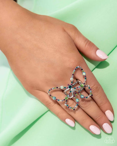 Soaring Sprinkles - Multi Butterfly 🦋 Ring  - Paparazzi Accessories