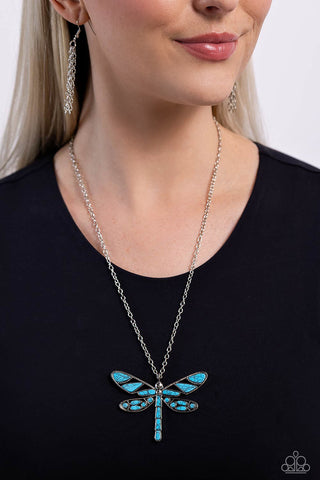 FLYING Low - Blue Butterfly 🦋 Necklace  - Paparazzi Accessories