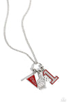 Cheering Section - Red Sports Necklace  - Paparazzi Accessories