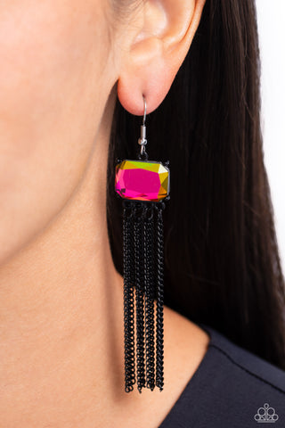 Dreaming Of TASSELS - Black Earring  - Paparazzi Accessories