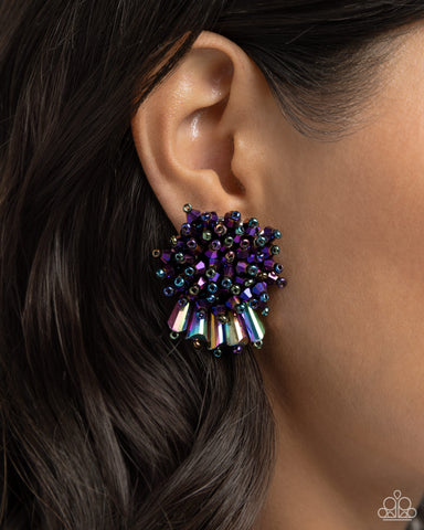Streamlined Sass - Purple Earring  - Paparazzi Accessories