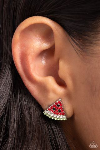 Watermelon Slice - Red Earring  - Paparazzi Accessories
