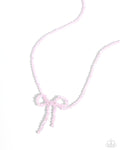 Somebody I Used to BOW - Pink Necklace  - Paparazzi Accessories