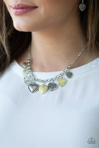 Paparazzi Accessories - Grow Love & Garden Hearts - Yellow Necklace & Bracelet Set