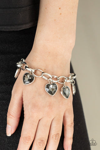 Paparazzi Accessories  - Candy Heart Charmer - Silver Bracelet