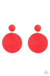 Paparazzi Accessories - Circulate The Room - Red Earring