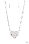 Paparazzi Accessories  - Heartbreakingly Blingy White Necklace (Life of the Party)