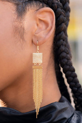 Paparazzi Accessories  - Dramatically Deco Gold Earring