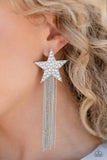 Paparazzi Accessories  - Superstar Solo - White Earring