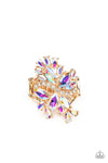 Paparazzi Accessories - Flauntable Flare Gold and Iridescent Rhinestone Ring