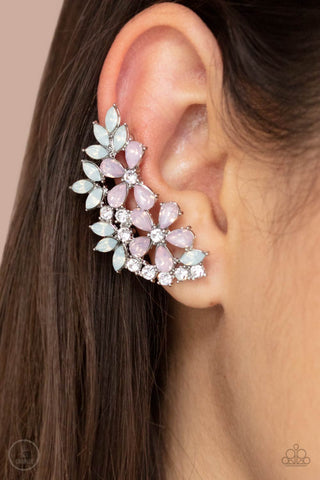 Paparazzi Accessories  - Garden Party Powerhouse - Pink Ear Crawler Earring
