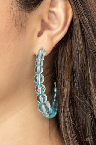 Paparazzi Accessories  - In The Clear - Blue Hoop Earring