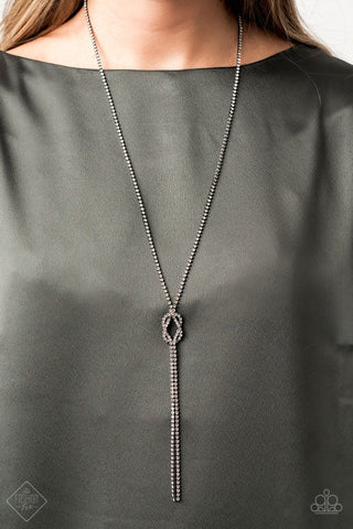 Paparazzi Accessories - Knockout Knot - Black Necklace