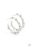 Paparazzi Accessories -Let There Be Socialite - White Hoop Earrings