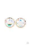 Paparazzi Accessories  - Double-Take Twinkle - Gold Iridescent Earring