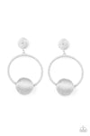 Paparazzi Accessories  - Social Sphere Silver Earring