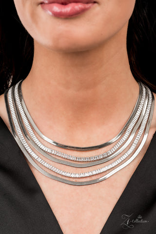 Paparazzi Accessories  - Persuasive Zi Collection - Silver Necklace